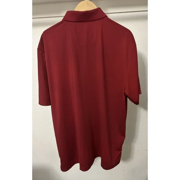 Cubavera Men's XXL Red 100% Polyester Ribbed Knit 3 Button Short Sleeve Polo - Picture 2 of 16